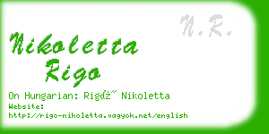 nikoletta rigo business card